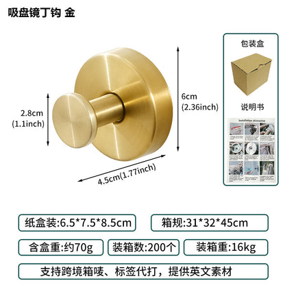 Cross-Border Stainless Steel Vacuum Suction Cup Hooks, No-Drill Bathroom Hooks, Kitchen Hooks, Towel Hooks, Clothes Hooks Wholesale