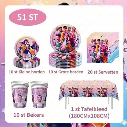 Amazon's New Pop Hunter Witch Group Theme Birthday Party Supplies Set Paper Plate Tissue Tablecloth Decoration