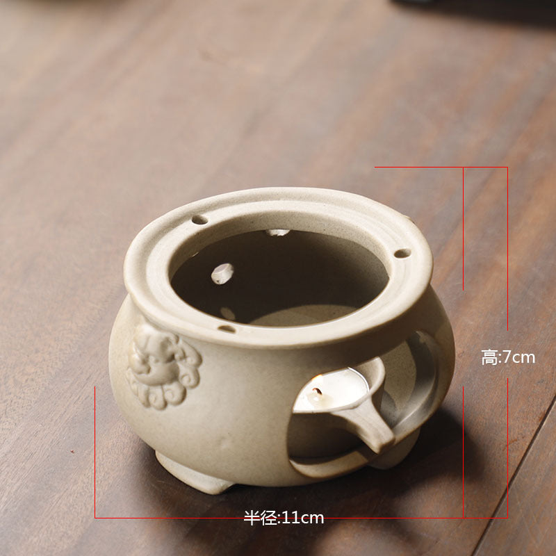 Yuerui New Rustic Pottery Constant Temperature Alcohol Tea Brewing Pot Set with Handle, Balcony Tea Brewing Stove Complete Set Wholesale Pottery