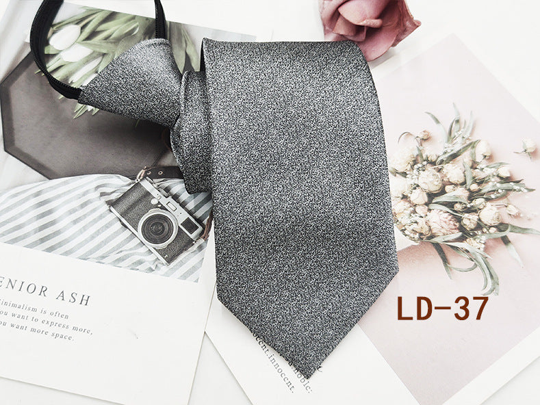 Factory In-Stock Zipper Tie Men's Formal Business 8cm Lazy Tie Red Black Striped Workplace Striped Tie