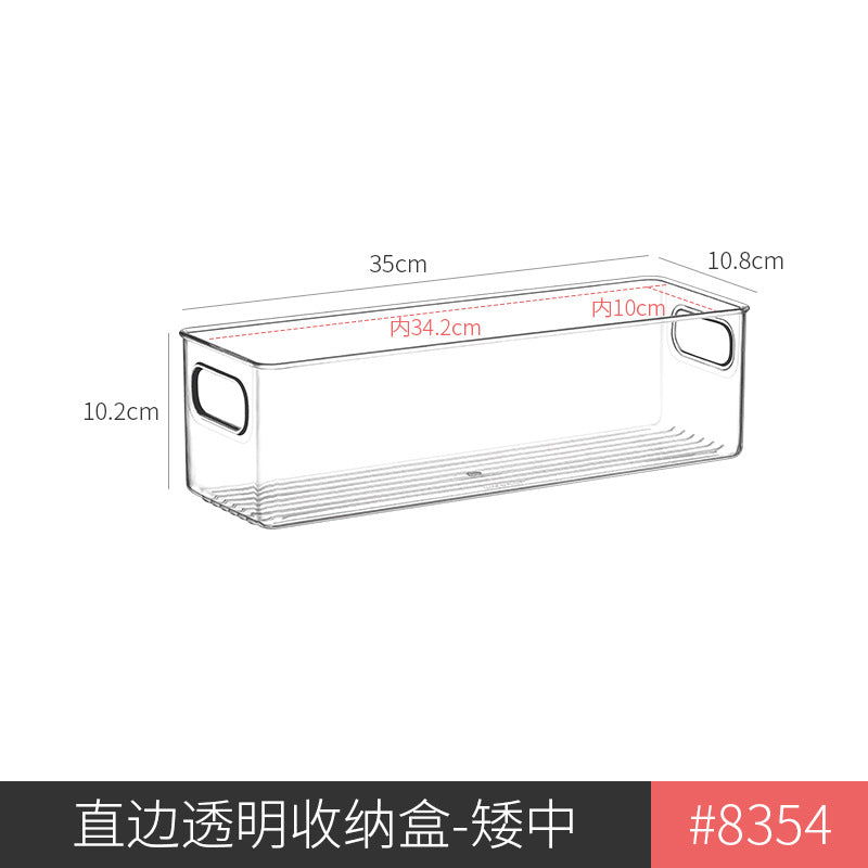 Transparent Storage Box Desktop Kitchen Cabinet Drawer Refrigerator Storage Box Acrylic Snacks Portable Storage Basket