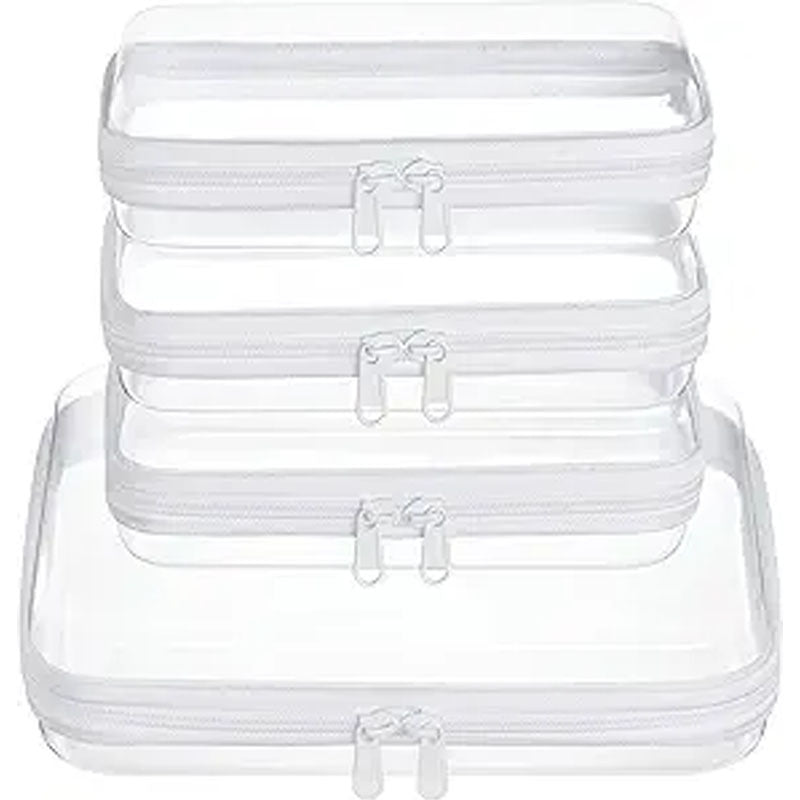 2024 Amazon PET Travel Storage Bag suit Wash Cosmetics Storage Home Zipper Toy Hard Plastic