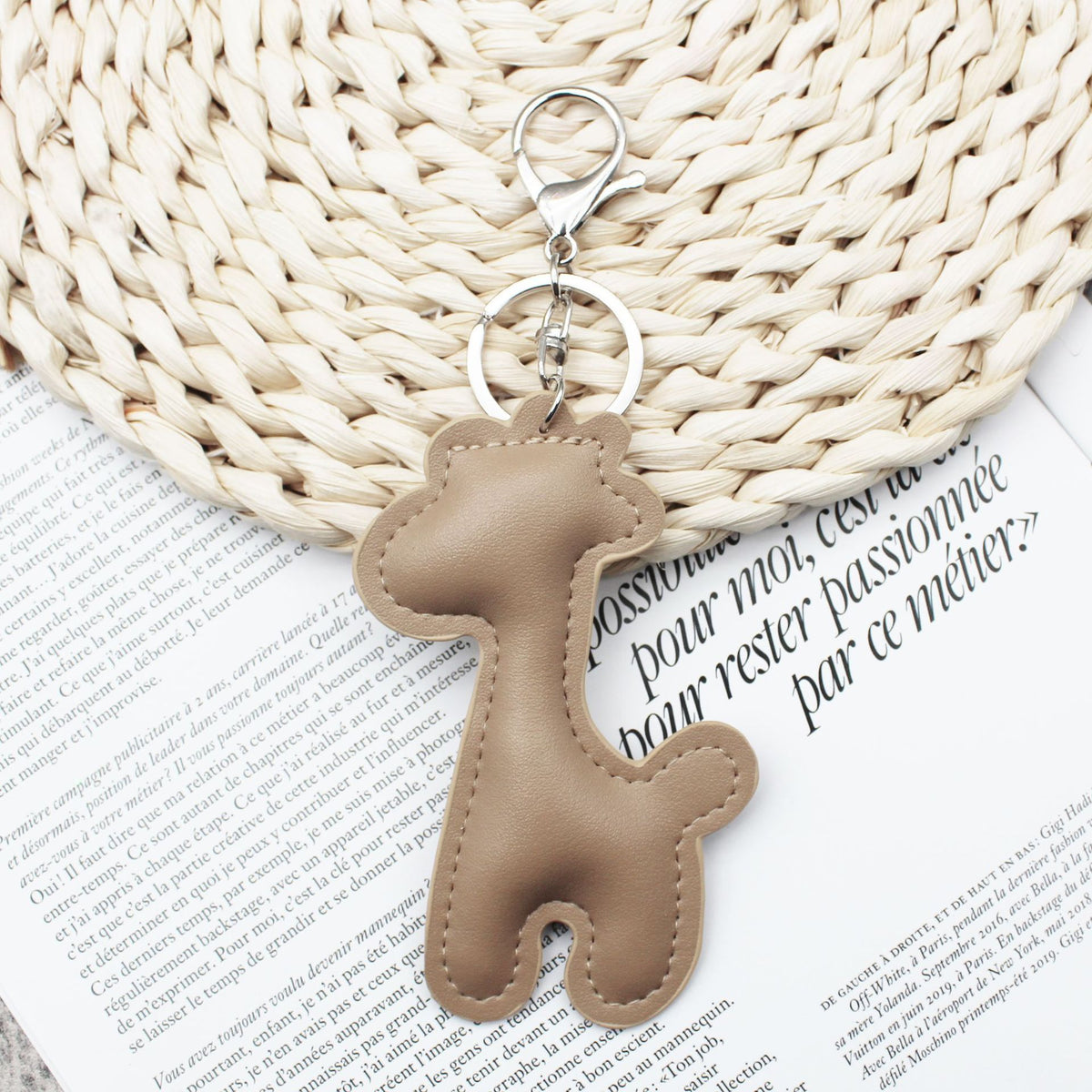 Ins Wind Cloud Lightning Summer Panda Giraffe Fruit Pu Printed Leather Pendant Keychain Bag Hanging