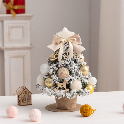 Christmas tree new desktop christmas tree pvc with lights christmas tree mini diy christmas decoration flocking