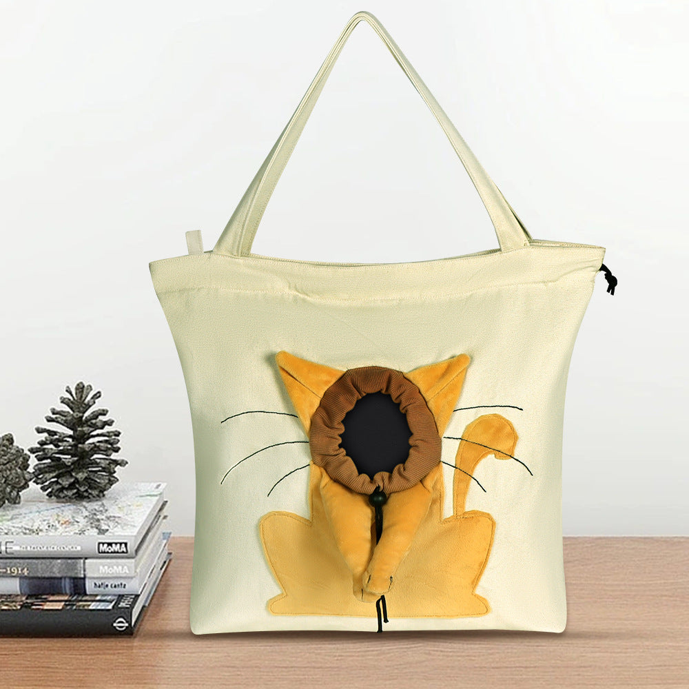 Pet Canvas Bag with Exposed Head, Cat Portable Shoulder Bag, Suitable for Ragdoll Cats and Small Dogs, Portable and Breathable Wholesale
