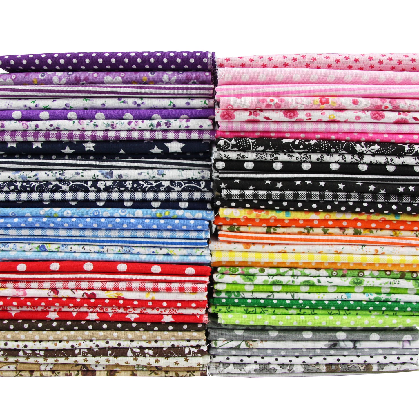 7 Color Patchwork Cloth Group Plain Flower Cloth Broken Plaid Dot DIY Cotton Small Fresh Plant Printing Cloth