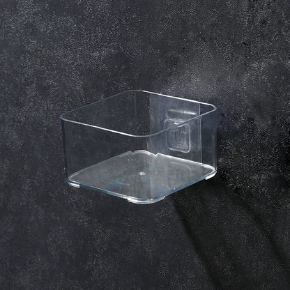 Desktop Wall Hanging Storage Box with Transparent Acrylic Cosmetics Bathroom Stationery Station Kitchen Storage Rack Bedside