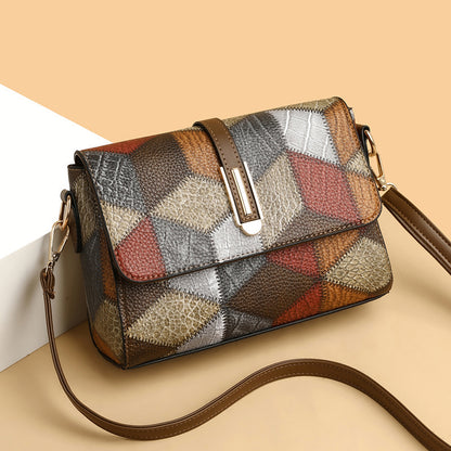Small Square Bag for Women 2026 New Fashion Soft Leather Women's Shoulder Crossbody Bag Pure Color High-Quality Texture Middle-Aged Mom Bag