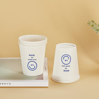 Disposable Paper Cups with Cute Cartoon Patterns for Commercial, Office, and Home Use, Food-Grade, 250ml, Thickened