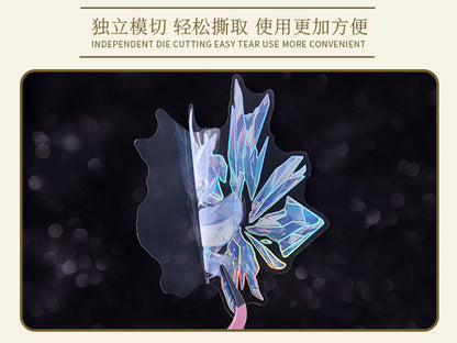 Pet Sticker Pack Crystal Story Series Crystal Ore Silver Hot Stamping Die-Cut Journal Decoration Stickers Cross-Border