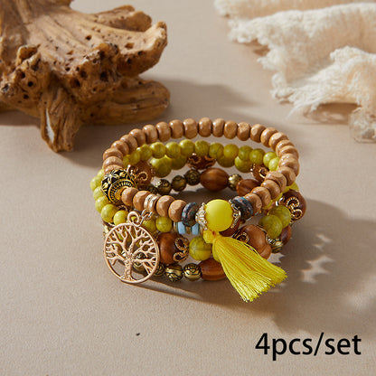 European and American Cross-Border Hot-Selling New Bohemian Bracelets Creative Tassel Multi-Layer Beaded Bracelets Fashion Jewelry
