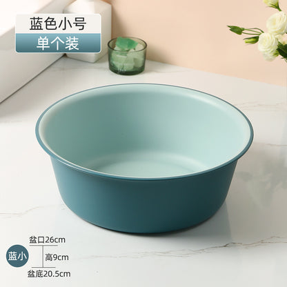 Washbasin plastic household large durable basin student dormitory baby contrast color small basin vegetable washing laundry foot basin