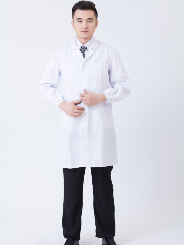Work Clothes White Coat Doctor's Clothes Pharmacy Beauty Salon Food Factory Tooling Experimental Clothes Chef Long Sleeve White Coat