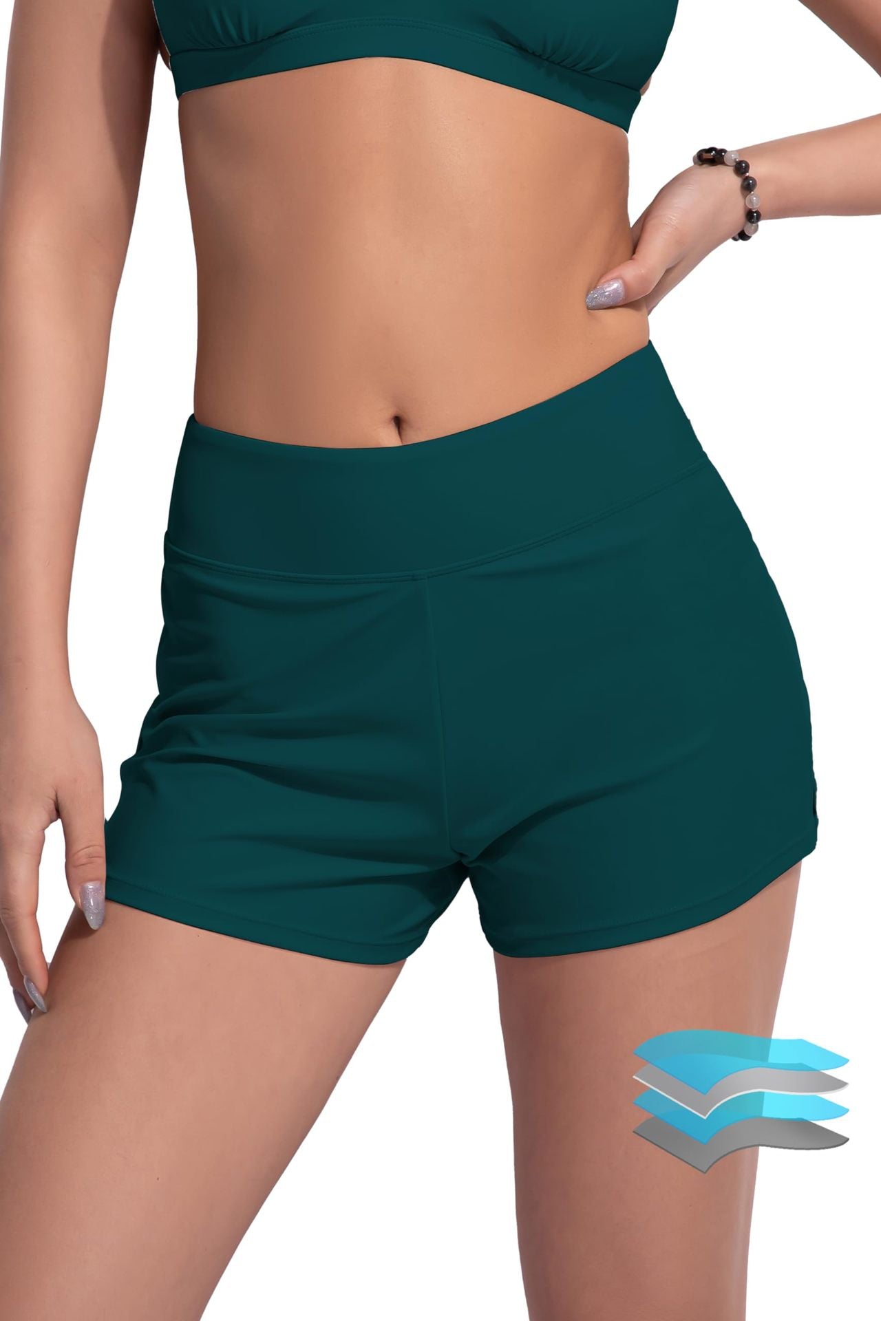 Summer Bag Hip Slim-fit Elastic Yoga Fitness Sports Beach Swimming Flat Angle Menstrual Pants with Briefs