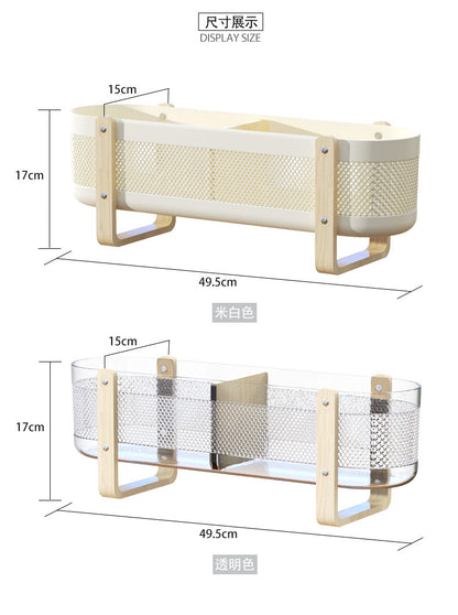 Household Desktop with Partition Room Basket Bathroom Cosmetics Large Capacity Storage Basket Creative and Practical Storage Rack
