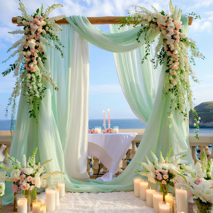 Wedding gauze curtain white gauze cross-border outdoor gauze curtain scene background decoration party wedding gauze wedding arch