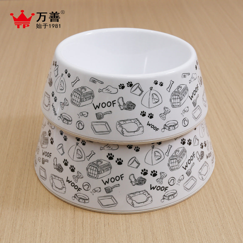 Melamine pet bowl wholesale ins style high-looking dog non-slip rice bowl medium and small dog Teddy golden retriever drop-resistant bowl
