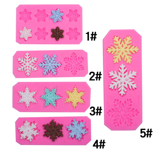 Christmas snowflake modeling silicone molds sugar cake chocolate mold diy baking Christmas decoration glue