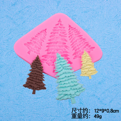 Christmas Theme Elk Snowflake Icicle Christmas Tree Shape Silicone Mold Creative Baking Fondant Cake Decoration