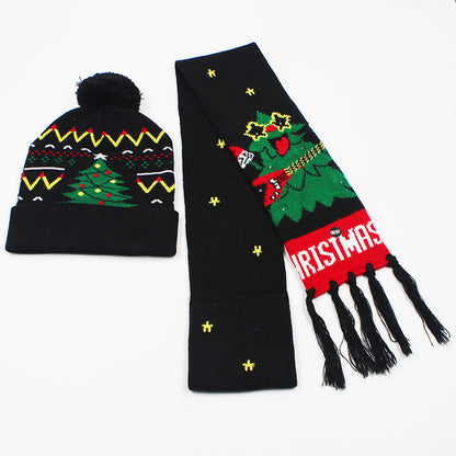 Korean Internet Celebrity Style Snowflake Christmas Hat, Warm and Cold-Proof Women's Knitted Hat with Pom-Pom, Ear-Protecting Yarn Hat, Light Luxury Style