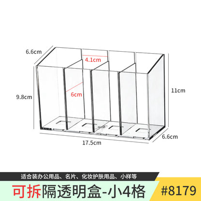 Transparent Storage Box Cosmetics Organizer Desktop Lipstick Makeup Brush Skin Care Product Pen Holder Makeup Box Storage Shelf
