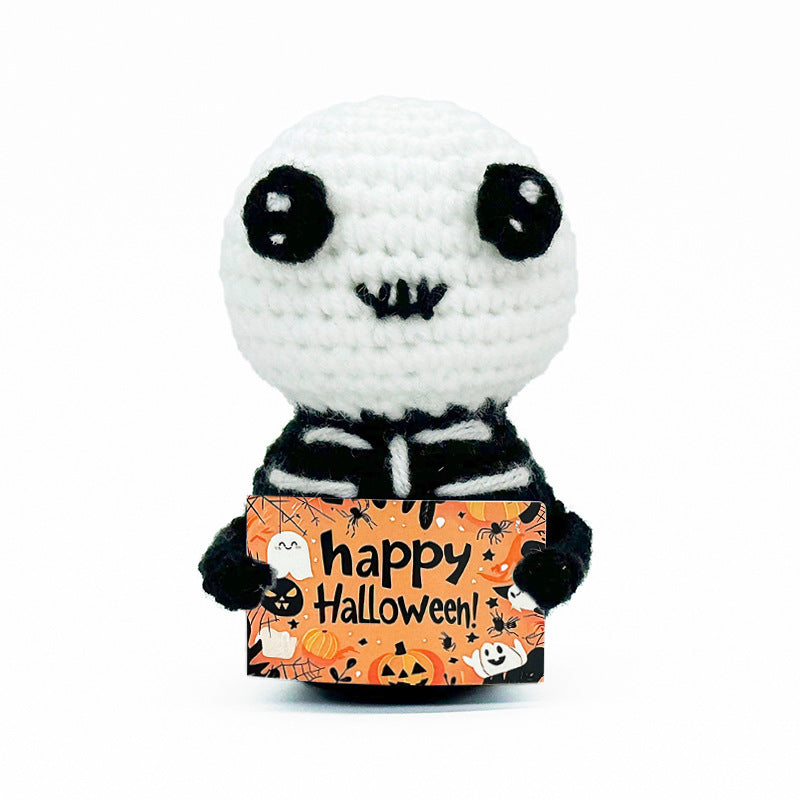 Cross-Border Amazon Handmade Knitted Doll Halloween Gift Ghost Little Devil Grim Reaper Emotional Plush Toy Wholesale