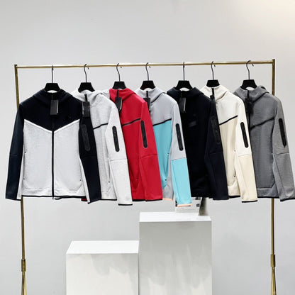 2024 Spring and Autumn Casual Sports Cotton Air Layer Hooded Zipper Cardigan Men's Jacket 490 Coat