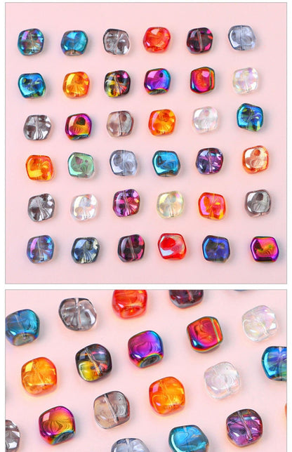 Glass color-plated oblique crystal beads antique diy handmade hairpin necklace material accessories cross-border a generation of hair