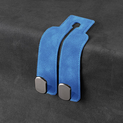 Car rear seat storage small hook turned leather zinc alloy ABS car double hook