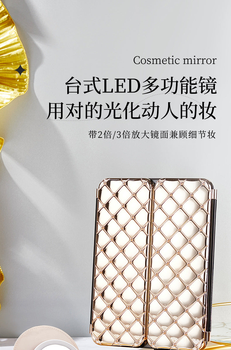 LED makeup mirror stepless dimming HD makeup makeup suit practical birthday gift cosmetics full gift box