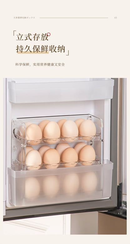 Egg Storage Box for Refrigerator Side Door, Egg Carton Holder, Food-Grade Special Transparent Storage and Preservation Box with Lid