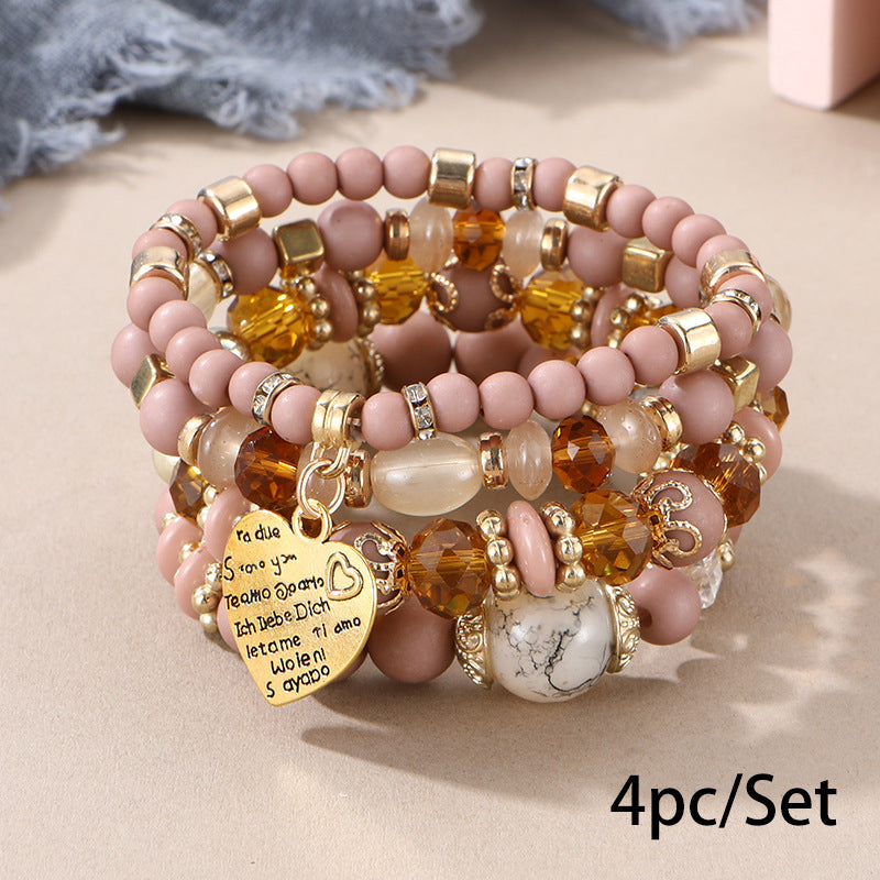 European and American Cross-Border Hot-Selling New Bohemian Bracelets Creative Tassel Multi-Layer Beaded Bracelets Fashion Jewelry