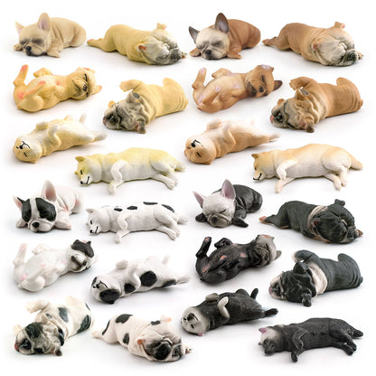 Cross-border Children's Cognitive Simulation Pet Dog Model Sleeping Posture French Bulldog Chai Dog Decorative Ornament Toy