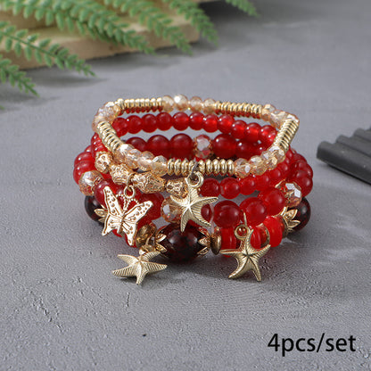 European and American Cross-Border Hot-Selling New Bohemian Bracelets Creative Tassel Multi-Layer Beaded Bracelets Fashion Jewelry