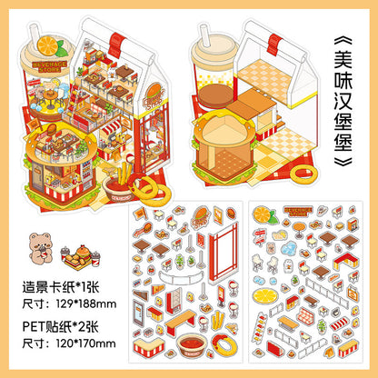 Infeel.Me Extra Large Scenery Stickers Today's Business Hours Open - Part Twelve DIY Journal Scene Stickers