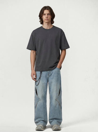 Dan Baoni | Summer Cool Sense Sunscreen Solid Color Advanced Sense Ice Silk Men's T-Shirt Loose Round Neck Shoulder Short Sleeve Customization