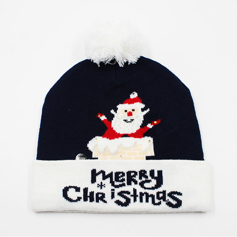 Korean Internet Celebrity Style Snowflake Christmas Hat, Warm and Cold-Proof Women's Knitted Hat with Pom-Pom, Ear-Protecting Yarn Hat, Light Luxury Style