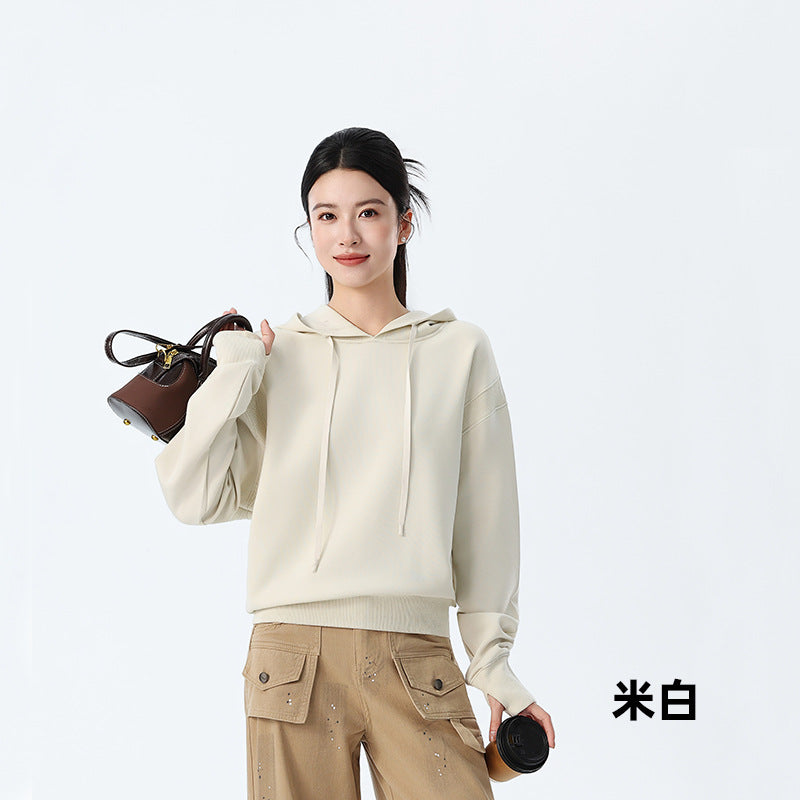 Couple Style Air Layer Hooded Top for Women, Lightweight, Breathable, High-End, Slim, Casual, Loose Sweatshirt, New Trendy Brand