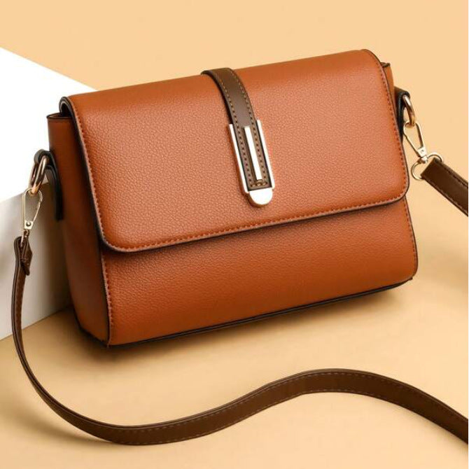 Small Square Bag for Women 2026 New Fashion Soft Leather Women's Shoulder Crossbody Bag Pure Color High-Quality Texture Middle-Aged Mom Bag