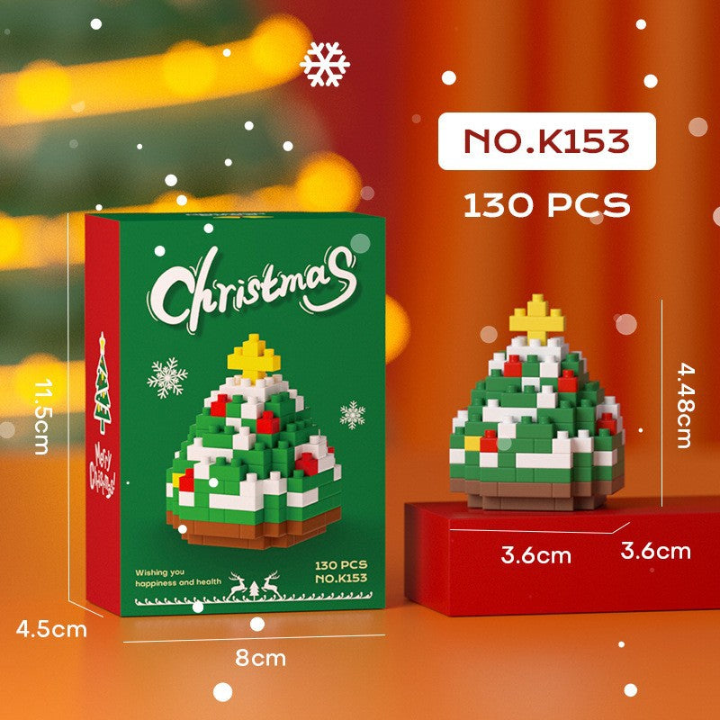 What is the cross-border Christmas building block ball micro-particle assembly puzzle snowman Christmas tree ornaments boys and girls gifts