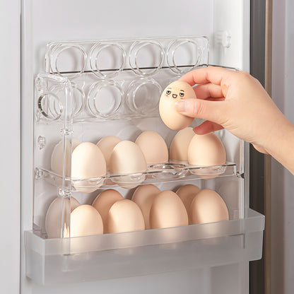 Egg Storage Box for Refrigerator Side Door, Egg Carton Holder, Food-Grade Special Transparent Storage and Preservation Box with Lid