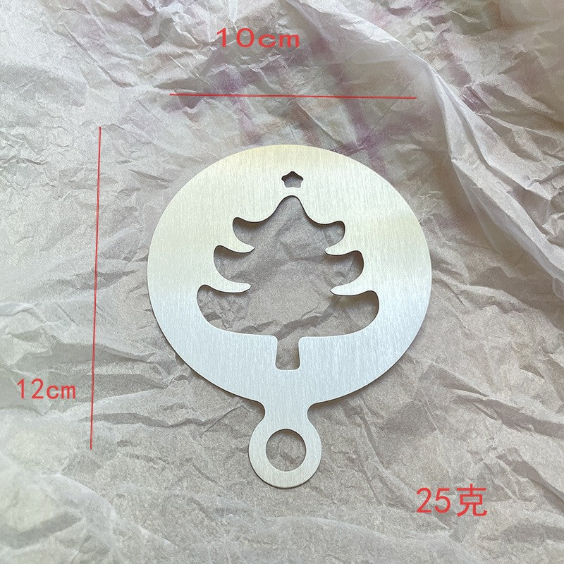Factory Direct sales Christmas creative stainless steel coffee Garland piece mold portable coffee milk bubble spray flower printing template