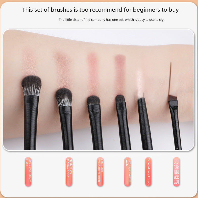 Eye shadow brush 6 piece set wholesale eye makeup lying silkworm eyeliner blade eye details eye set brush makeup brush beginners