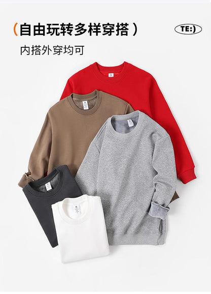 Cross-Border Heavy Sweatshirt with Logo Printed on It, Group Annual Meeting Cultural Shirt, Advertising Shirt Design, Velvet Round Neck Sweatshirt, Work Clothes