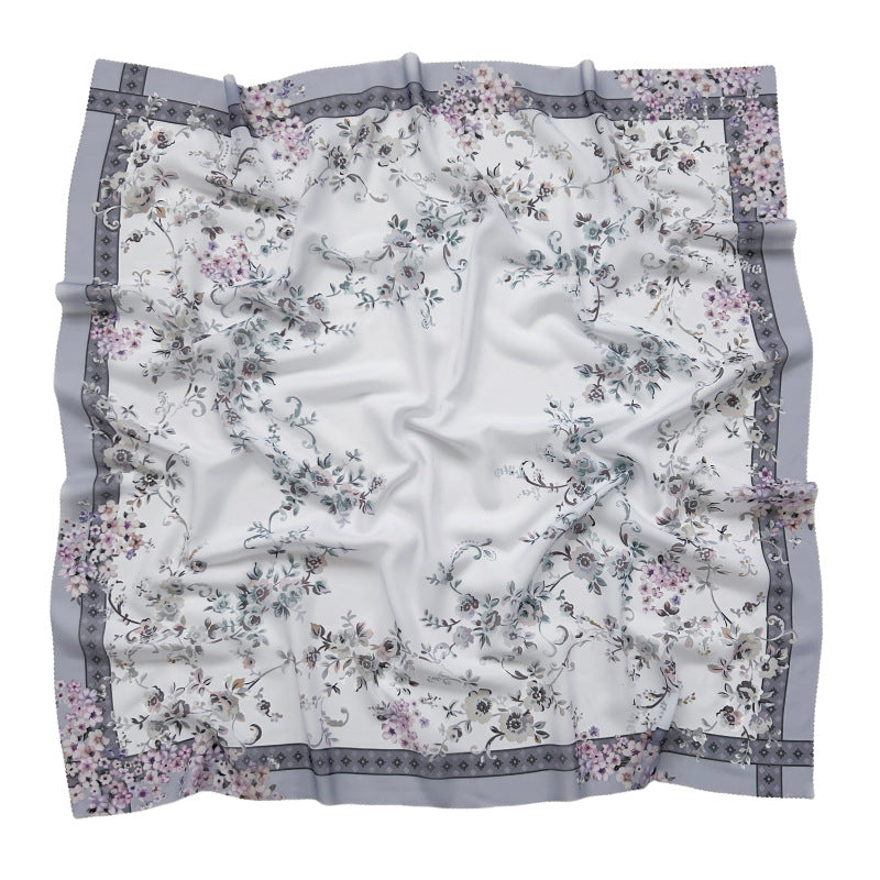 Cross-Border New Product Voile Print 110 Square Scarf Classic Lace Scarf Turban Malaysian Shawl