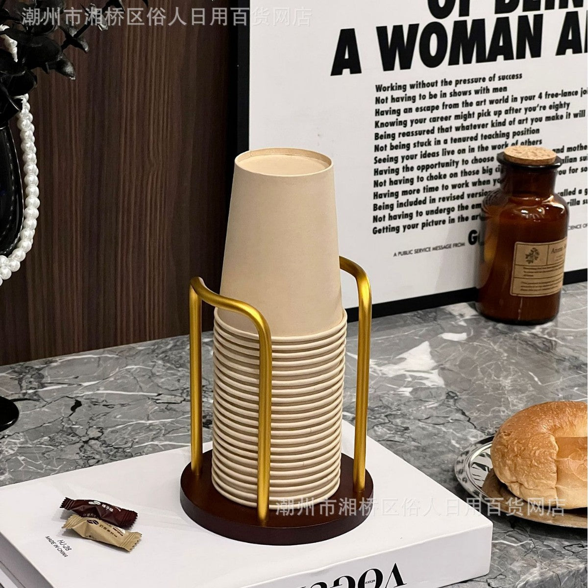High-value Paper Cup Holder Disposable Cup Taker Desktop Coffee Table Storage Rack Tea Cup Coffee Cup Cup Holder