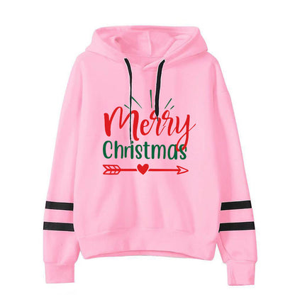 Amazon Cross-border European and American Christmas Merry Christmas Printed Hooded Sweatshirt Autumn and Winter Coat