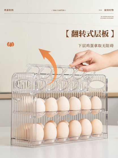 Egg Storage Box for Refrigerator Side Door, Egg Carton Holder, Food-Grade Special Transparent Storage and Preservation Box with Lid