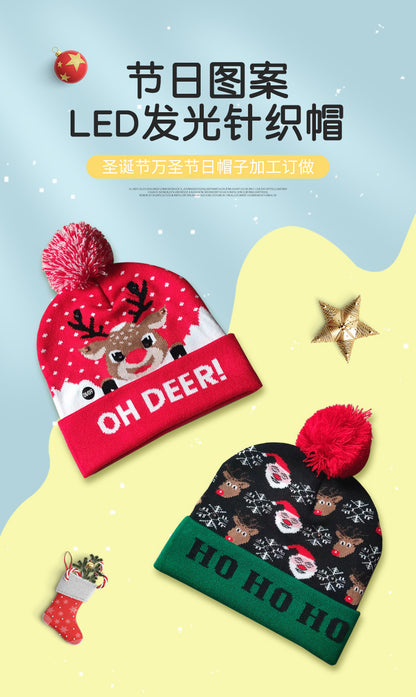 Korean Internet Celebrity Style Snowflake Christmas Hat, Warm and Cold-Proof Women's Knitted Hat with Pom-Pom, Ear-Protecting Yarn Hat, Light Luxury Style