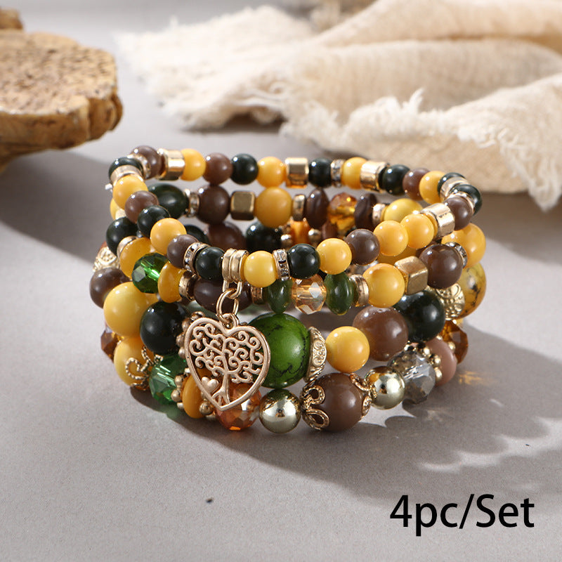 European and American Cross-Border Hot-Selling New Bohemian Bracelets Creative Tassel Multi-Layer Beaded Bracelets Fashion Jewelry